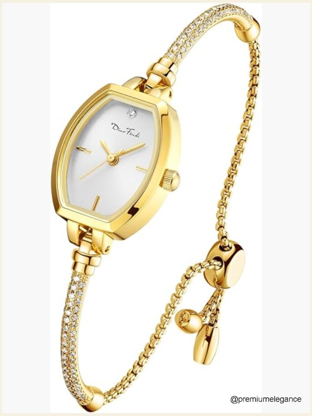 Petite Diamond Bracelet Watch for Women - Ultra-Thin Dress Analog Quartz